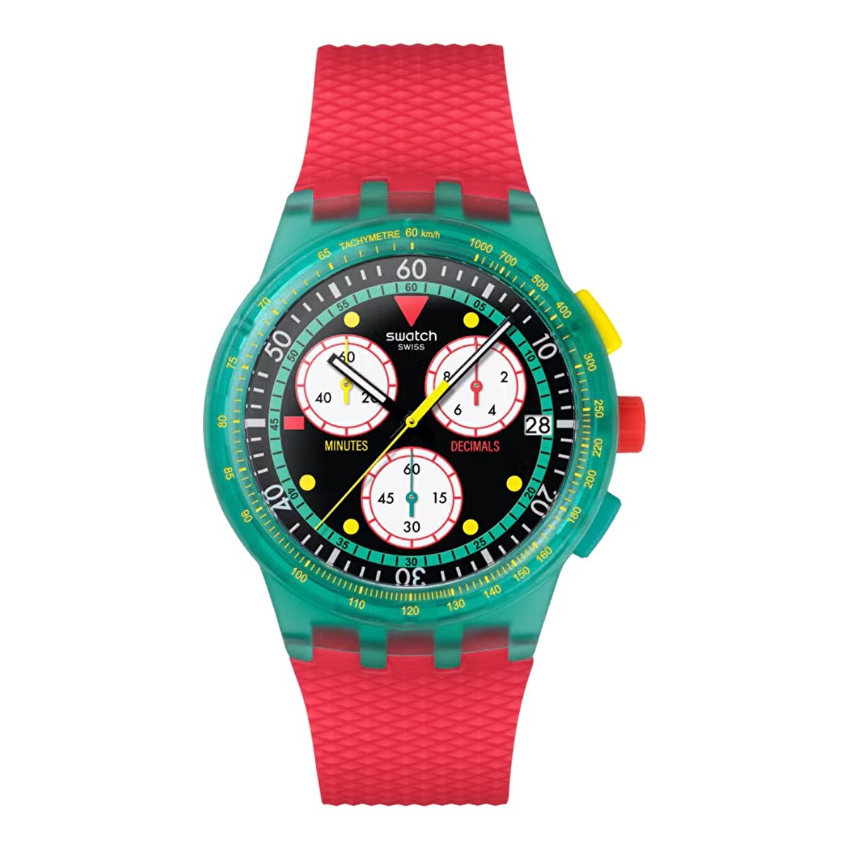 るきさんさんせんようストーム レインボー グラデーション エクスプレス シップ Swatch Neon Emerald Chrono SUSG409 | Konyalı Saat