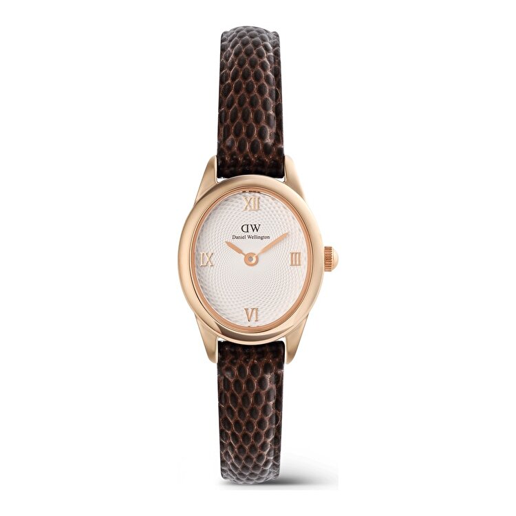 Ophelia Mini Dark Brown Lizard White Guilloché Rose G DW00600894